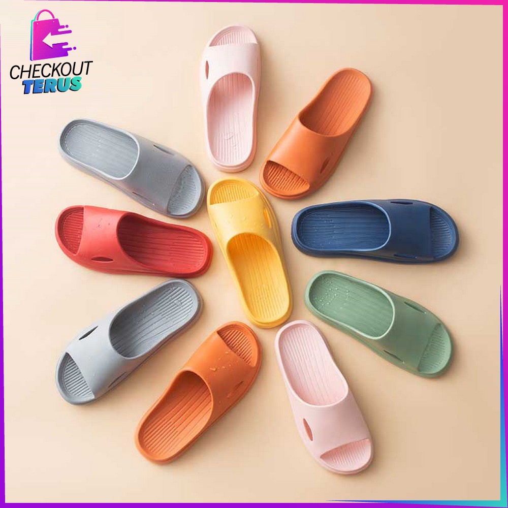 CT S53  Sandal Rumah Slipper Wanita Selop EVA Empuk Slip On Jelly Sandals Unisex Slip On Kamar Mandi Rumahan