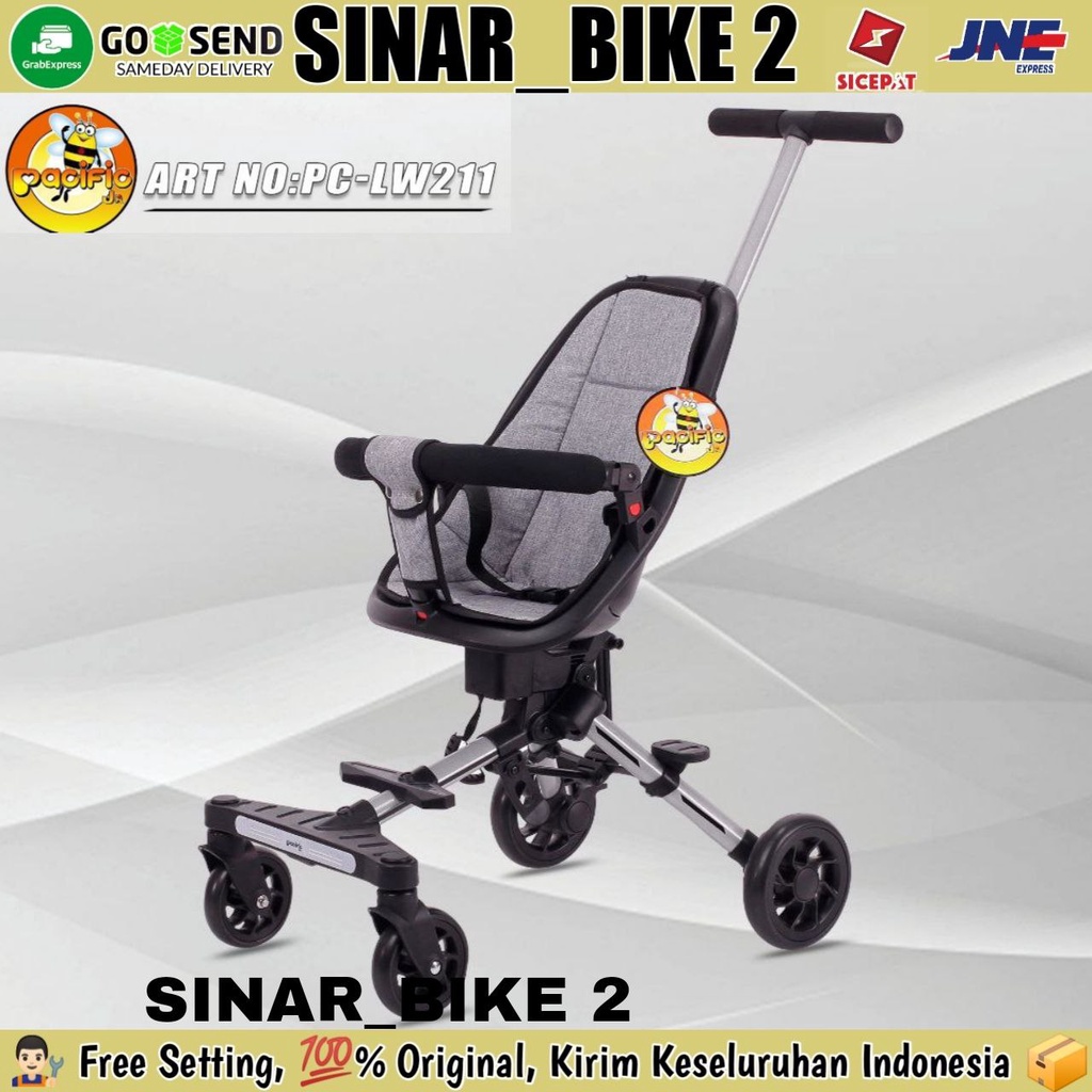 Kursi Dorong Bayi Pacific LW 212 /211/212-2 Hadap Depan atau Orang Tua /Lipat 1-Tombol Micro Trike Stroller