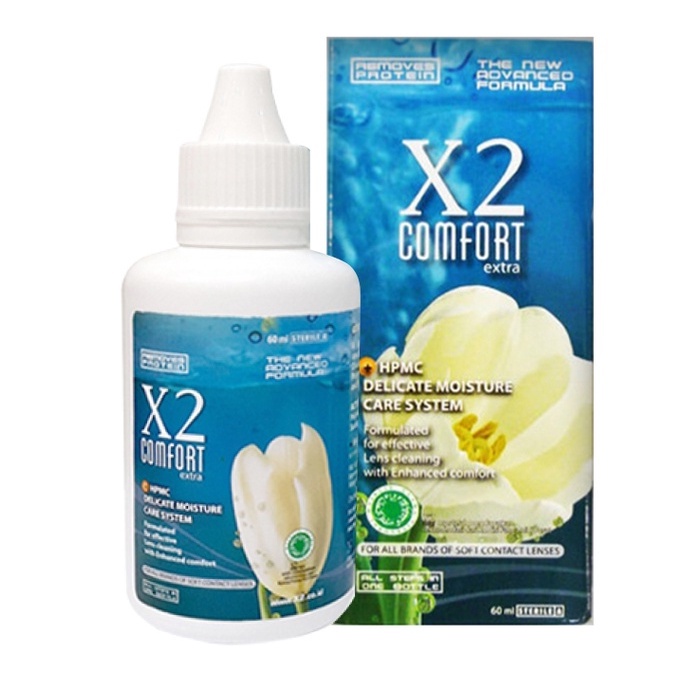 Cairan Pembersih Softlens // X2 Comfort Solutions 60ml // X2 Comfort Solutions 120ml // Air Softlens X2 Comfort 60ml // Air Softlens X2 Comfort 120ml