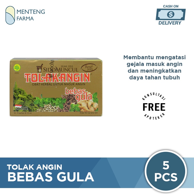 Tolak Angin Bebas Gula - Dus Isi 5 Sachet