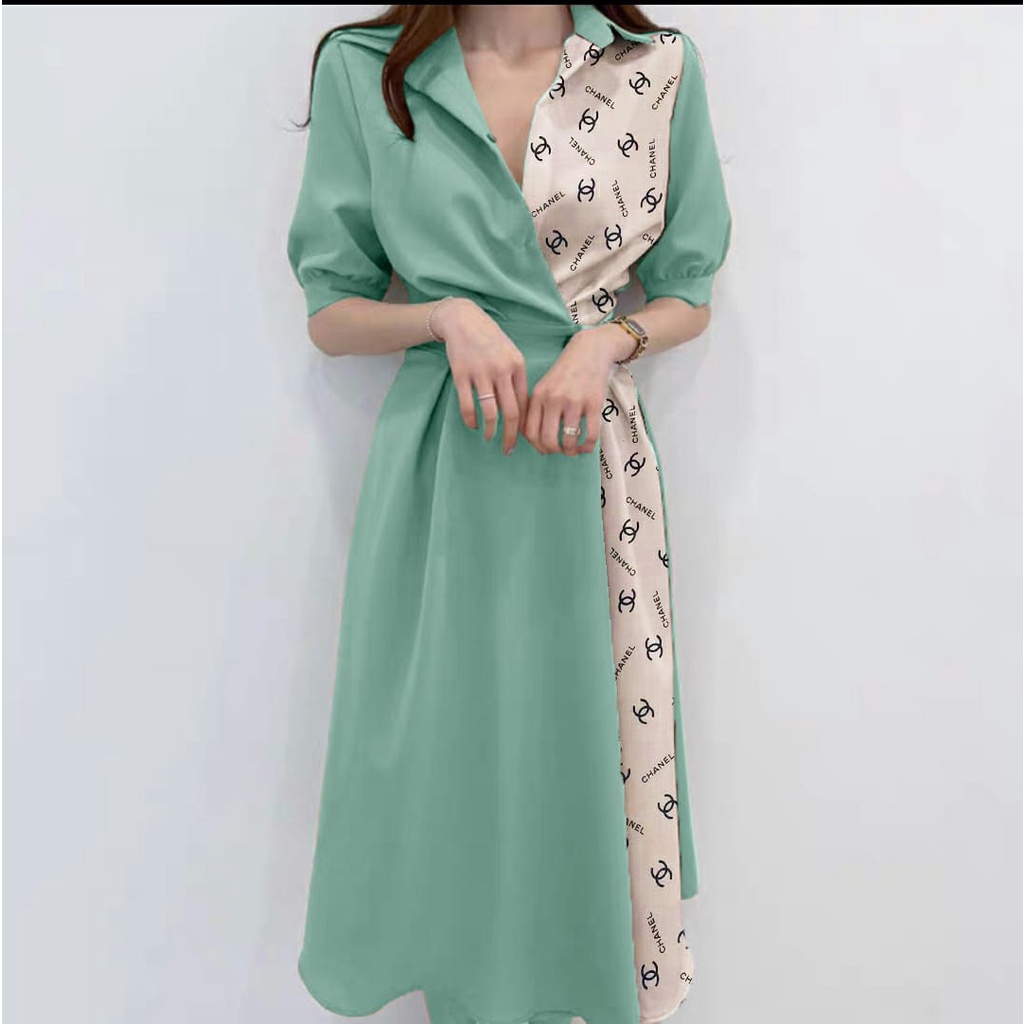 FWG - DRESS ELENA COMBI / DRESS WANITA / DRESS PANJANG WANITA / DRESS / DRESS KONDANGAN / LONG DRESS