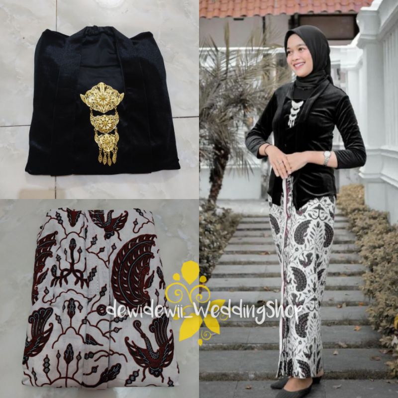 [1 Set] Kebaya Kutubaru + Jarik Instan / Motif SAC