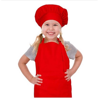 Apron anak Set topi koki chef anak Bahan Premium Ada Adjust dileher