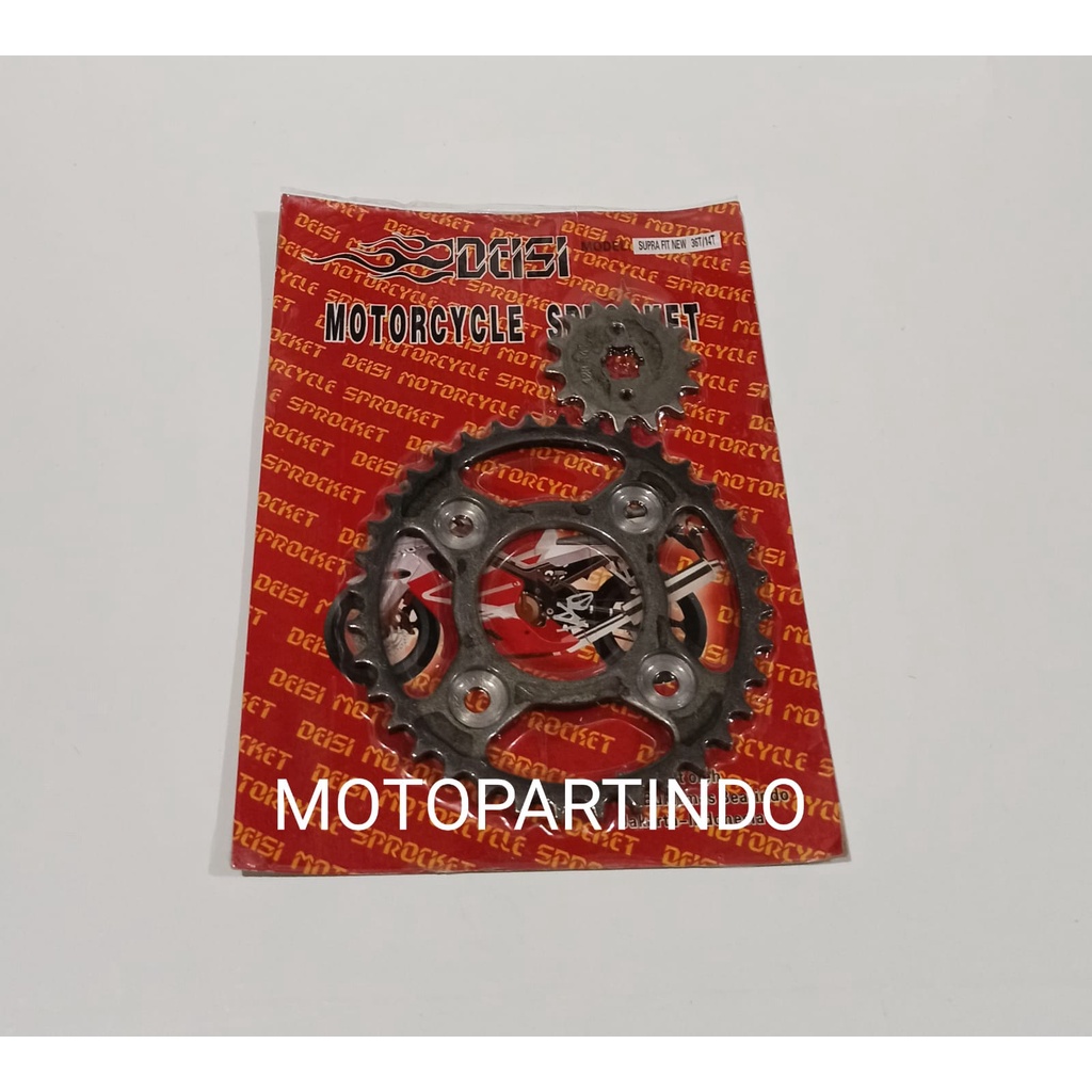 GEAR DEPAN BELAKANG SUPRA FIT NEW KARISMA SUPRA X 125 LAMA REVO BLADE UKURAN 36T/14T