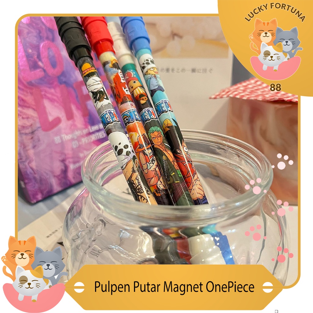 

[LuckyFortuna88] Pulpen Putar Magnet Gambar One Piece Pen Putar Magnet Gambar One Piece Lucu murah Termurah alat tulis kantor Alat tulis