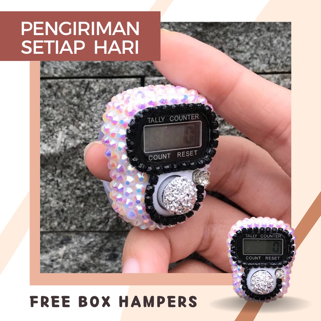 Tasbih Digital Mutiara List Hitam Murah / Tasbih Swarovski / Tasbih Digital / Alat Dzikir