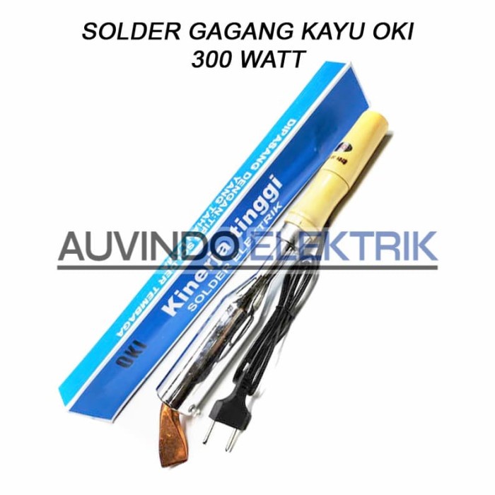 Solder Kayu 300W Patri Gagang Kayu 300 Watt Besar Mata Plat
