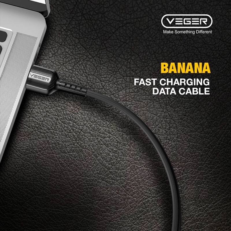 KABEL DATA VEGER BANANA TIPE C USB SUPPORT QUALCOMM 3.0