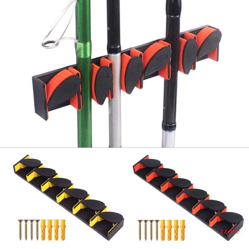 Rak Holder Penyimpanan Joran Pancing 6 Slot Model Tempel Dinding