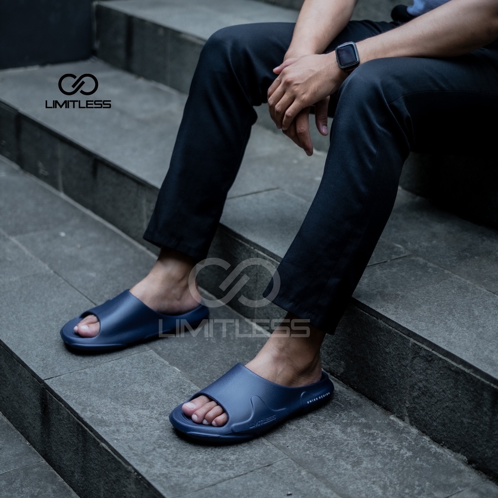 Sandal Slide Pria Terbaru Indoor Outdoor Sendal Pria Distro Selop Dewasa Sandal Laki Laki Slop Kekinian Anti Slip