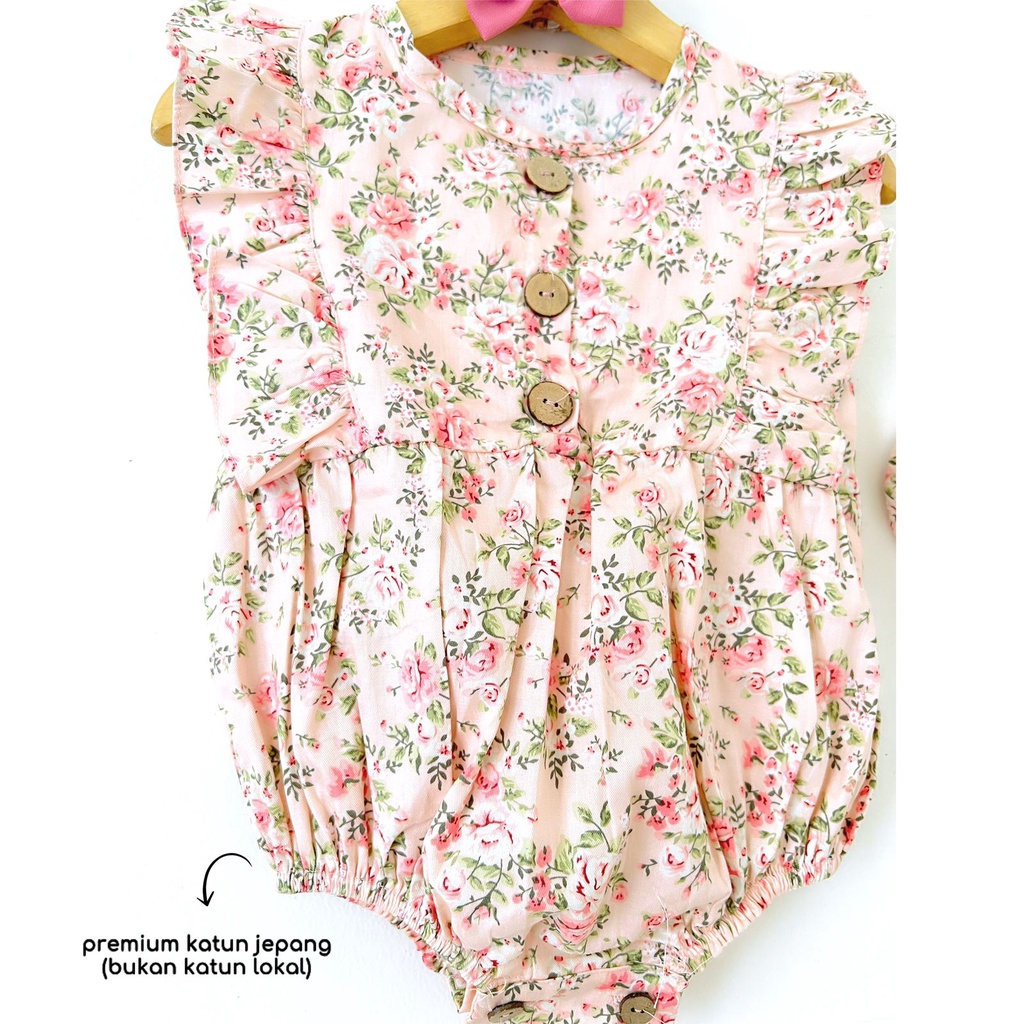 Terlaris Premium Katun Jepang Rosalie Melody flower jumper bandana sepatu anak babeebabyshop fashion bayi anak cewek perempuan