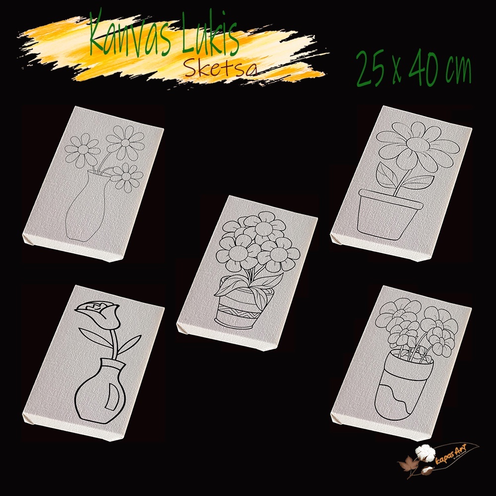 

Kanvas Lukis Sketsa Bunga 25x40 Siap Pakai