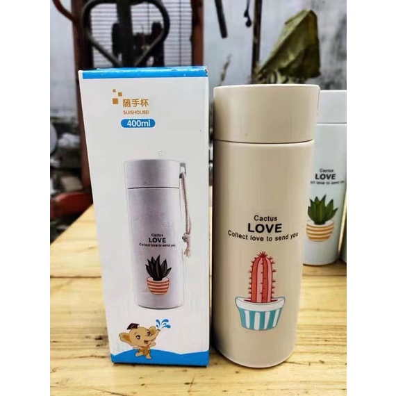 400ml Botol Minum Kaca unik Motif Kaktus/Kaktus Model Botol Minum