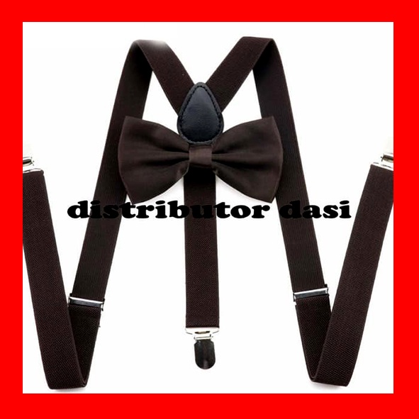 suspender bretel capit 3 set dasi kupu kupu coklat tua distributor