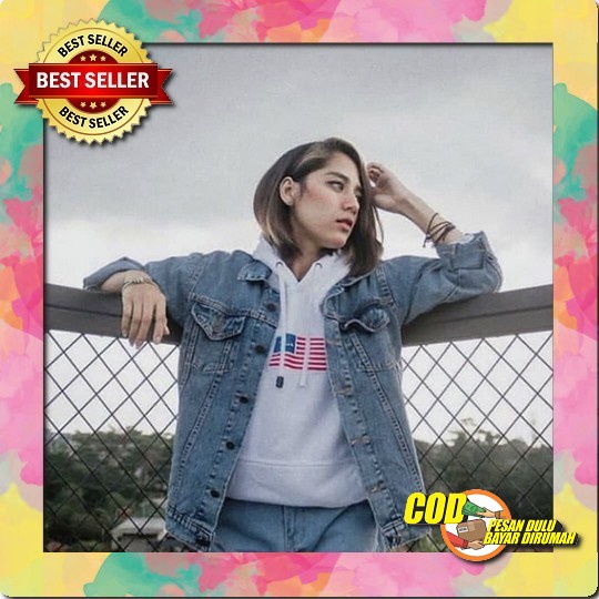 Jaket Denim Melar Stretch Big Jumbo Cewek Wanita Levis Oversize J Wg316 Diira Oversize Pocket Jack J