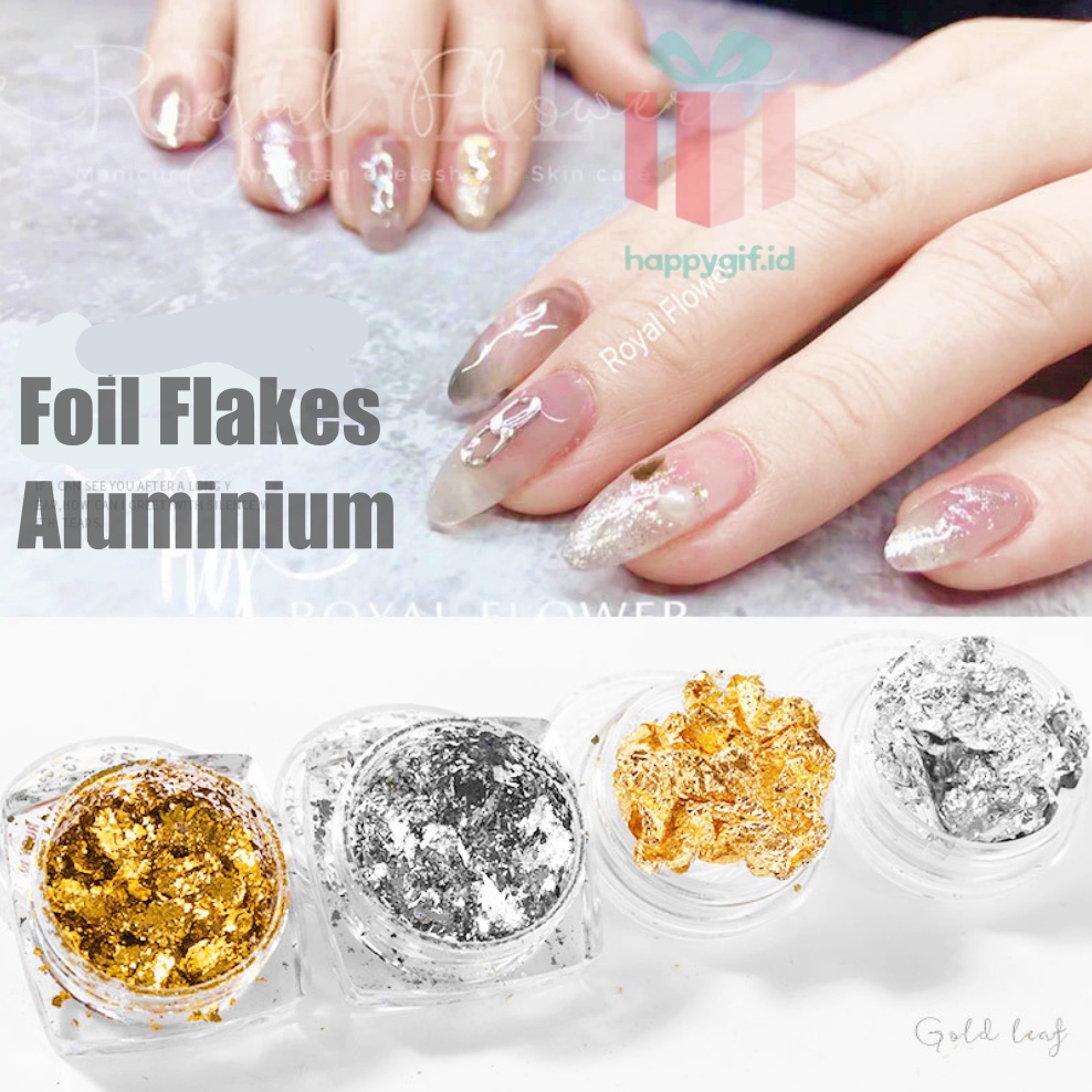 Foil Flakes Aluminium Nail Art / Kertas Foil dekorasi Kuku / Foil Paper for Nail Art KU039