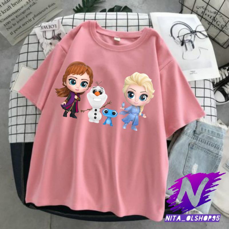 frozen elsa dan ana baju anak elsa ana kaos elsa ana dan boneka salju