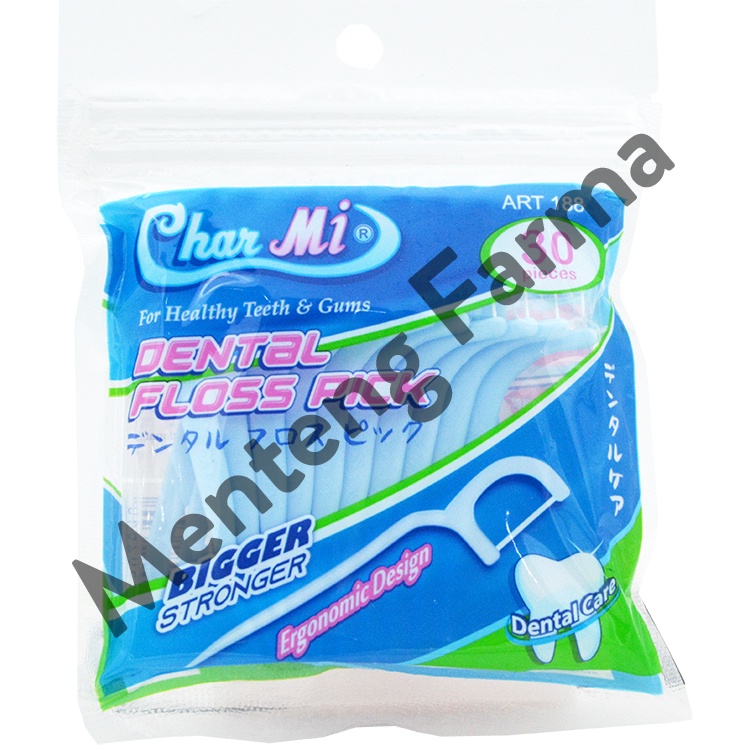 Charmi Dental Floss Pick Art 188 Isi 30 Pcs - Benang Pembersih Sela Gigi