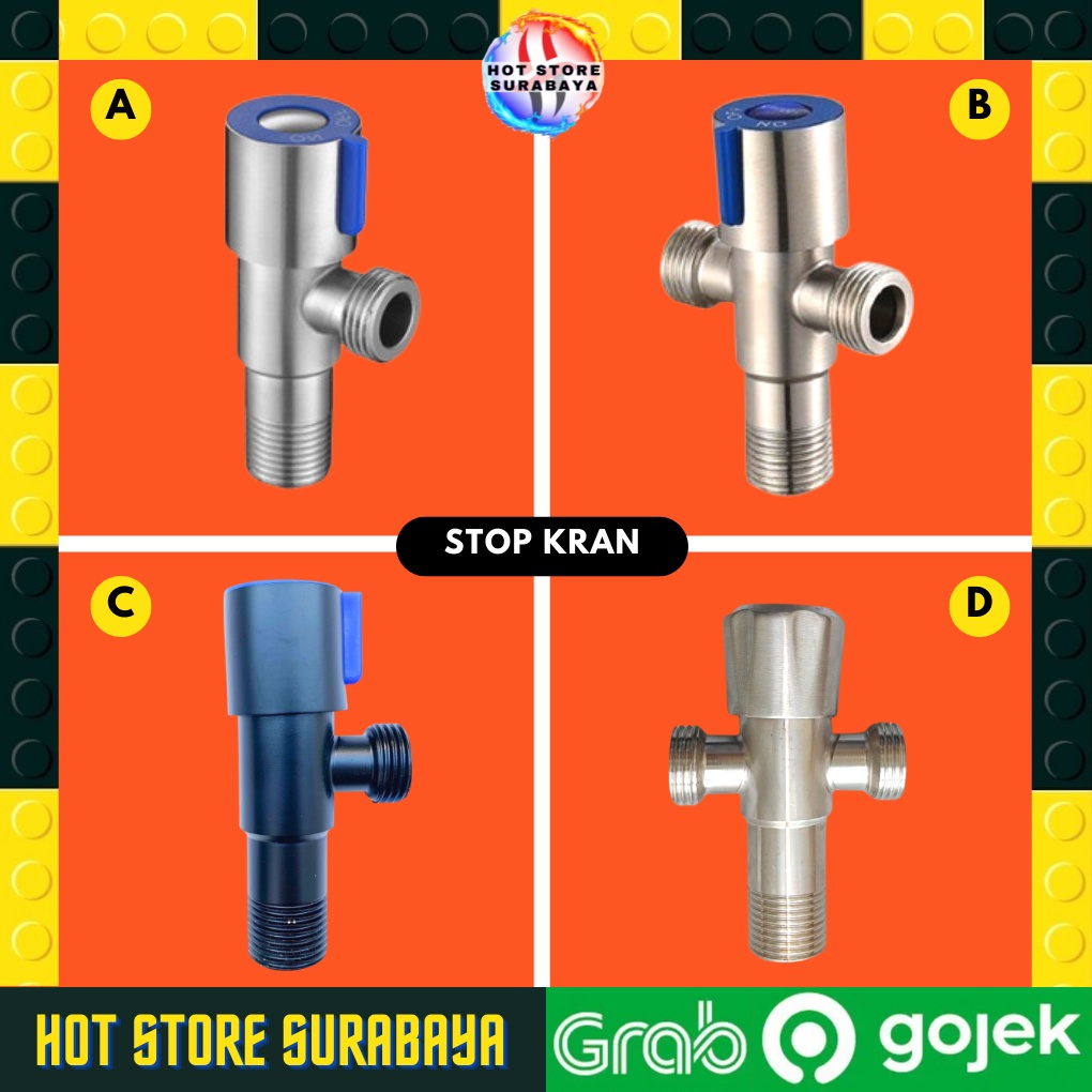 Stop Kran Stainless Stopkran Closet Wastafel SS - Kran Shower 304 -Stop Valve / Stopkran Stainless / Stop kran Kloset / Stop Kran Single BERKUALITAS