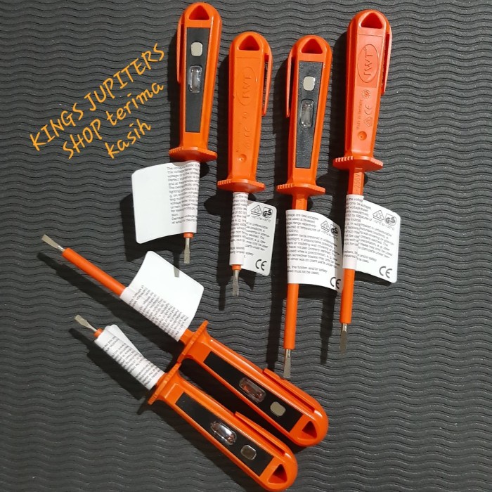 SEPASANG tespen ac 15cm + 19cm IWT MADE GERMANY tes pen obeng listrik
