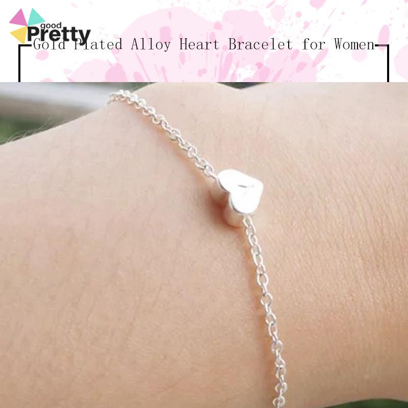 Gelang Bentuk Hati Bahan Alloy Lapis Emas Untuk Wanita  - PD - PD