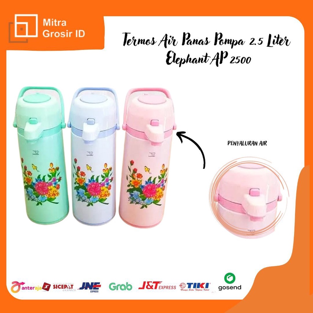 Termos Air Panas Pompa 2.5 Liter Elephant AP 2500