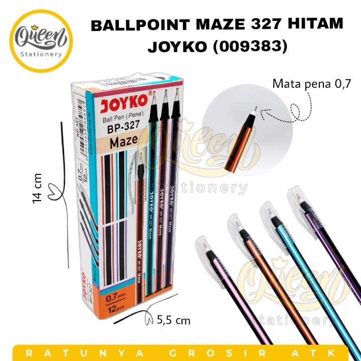 

1 PCS BOLPEN MAZE 327 HITAM JOYKO (009383) - PULPEN BALLPOINT PENA