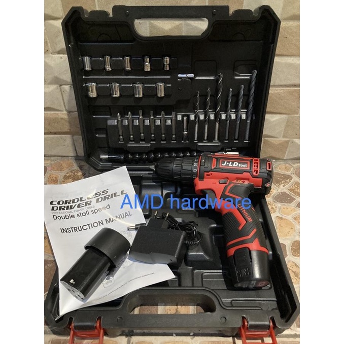 BOR BATERAI CORDLESS DRILL SET +MATA BOR JLD 12V (MAKITA/DEWALT/BOSCH)