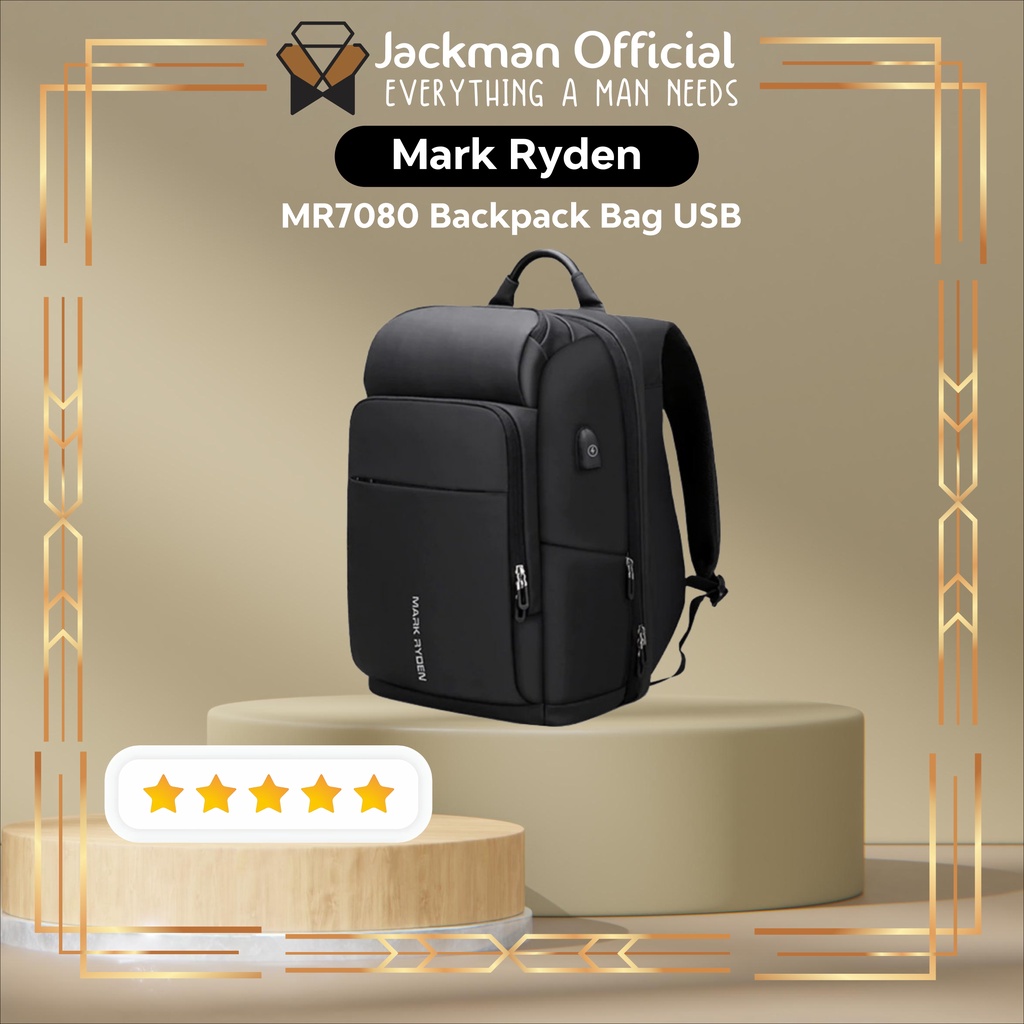 MARK RYDEN MR7080 Backpack Bag USB - Tas Ransel Laptop 17 Inch