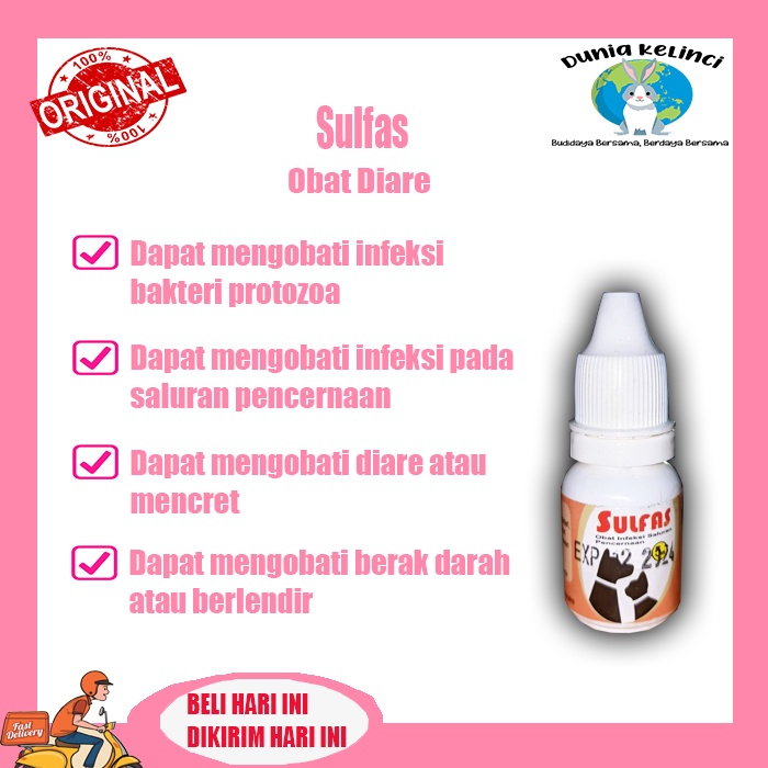 SULFAS Obat Diare Mencret Kucing Anjing Infeksi Pencernaan