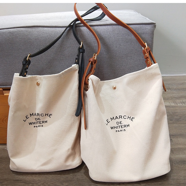 ❀ Chingu ❀ TW009 Tas Kanvas Vintage Le Marche Fashion Shoulder Bag Elegan Tas Bahu Desain Simpel Retro