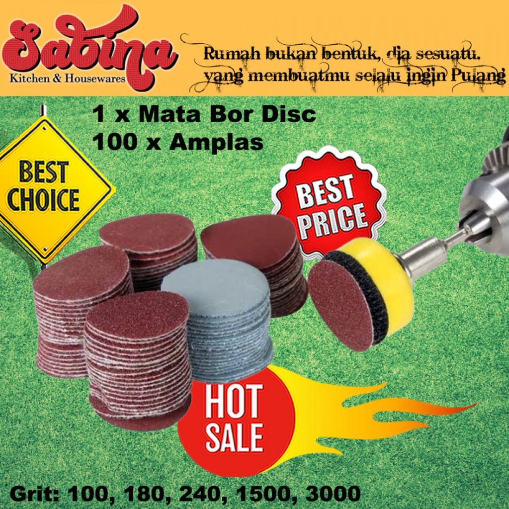 Mata Bor Poles Amplas Set Mini Drill Polishing 100Pcs Grit 100-3000 7ROTBEXX