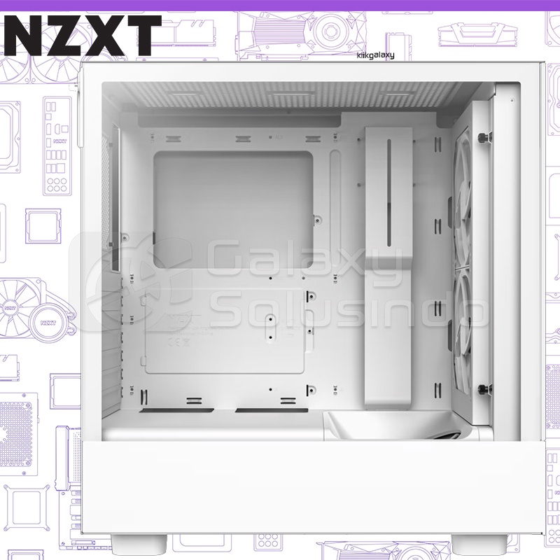 NZXT H5 ELITE Matte White Tempered Glass Mid Tower Gaming Case