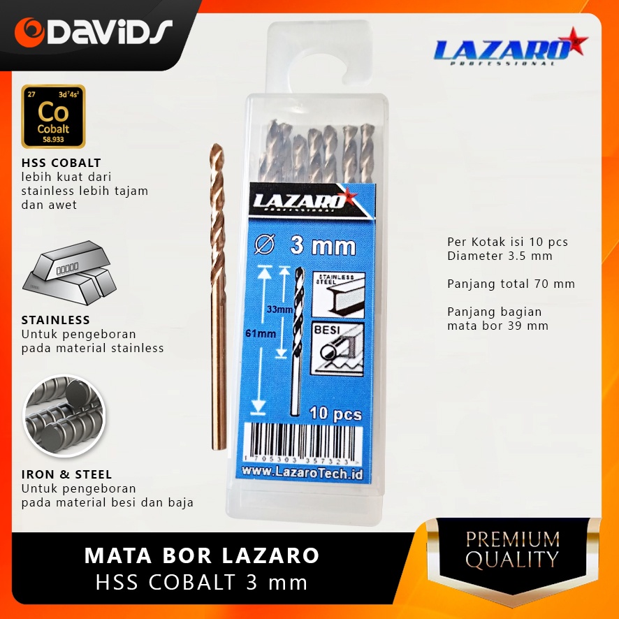 Mata Bor Besi Baja Ringan Stainless Hss Cobalt Lazaro