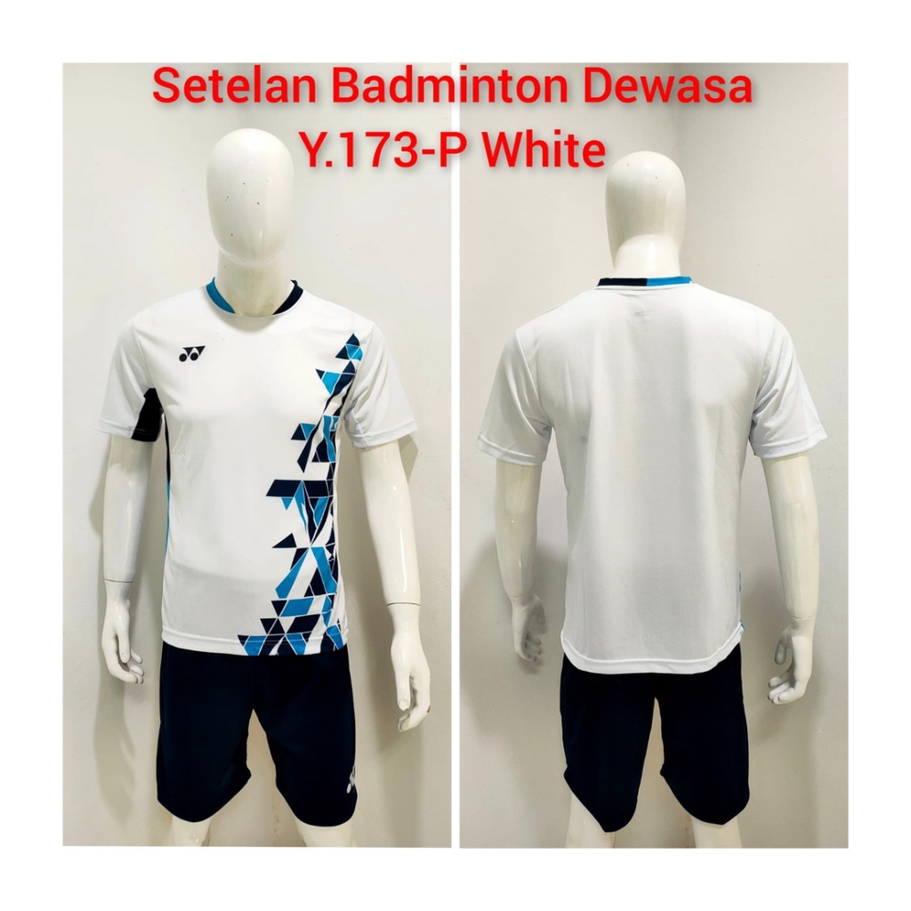 Kaos bulutangkis pria Y173 setelan baju celana badminton jersey wanita dewasa t-shirt outfit seragam jarsey kostum olahraga pakaian apparel sport jersy bulu tangkis casual jersi sudirman thomas uber cup print custom suit putih polos