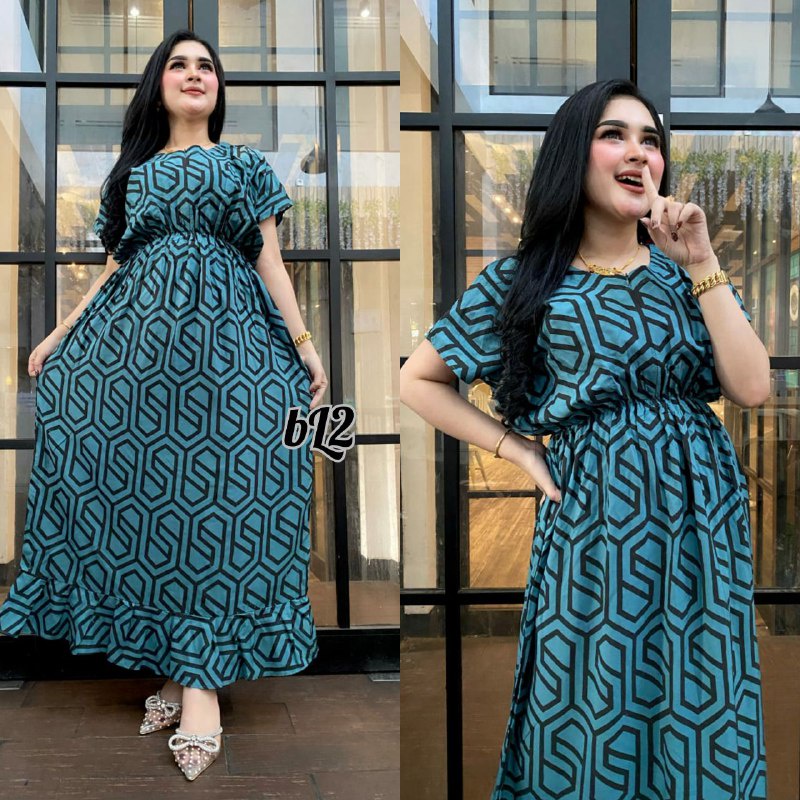 DRESS JUMBO REMPLE BAWAH MOTIF TERBARU VIRAL