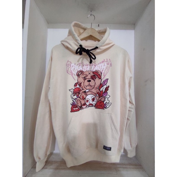 ROFAD STORE - Sweater Hoodie Cream Pria wanita - Jaket Hodie Panda PRAYERFAITH original bahan Fleece