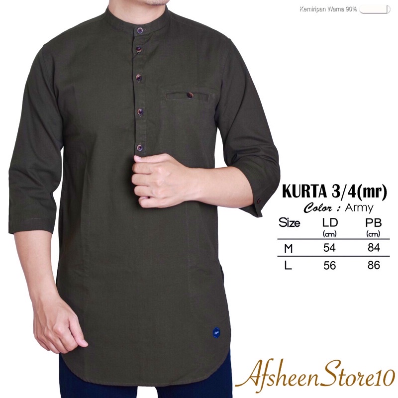 KURTA 3/4 Koko Kurta Lengan 3/4 Original Brand Agera