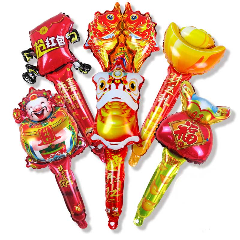 (Grosir Price) Balon Tiup Desain Dewa Keberuntungan Cina / Imlek