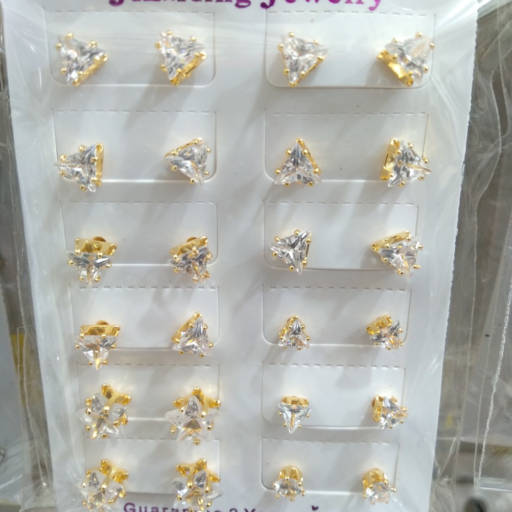 AV347 Grosir Anting Tusuk Mata Satu Motif Segitiga