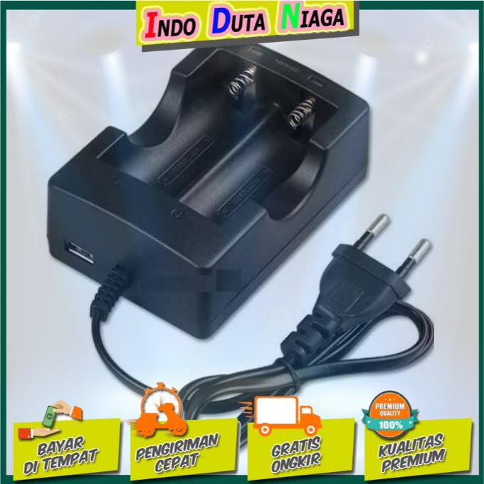 IDN TOOLS - HONG DONG Charger Baterai 2 Slot 18650 26650 - D-999A