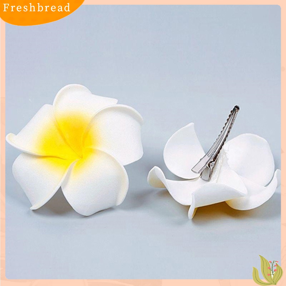 (Fresh) 2pcs Jepit Rambut Wanita Bentuk Bunga Plumeria Hawaii Bahan Busa Untuk Pesta Pernikahan