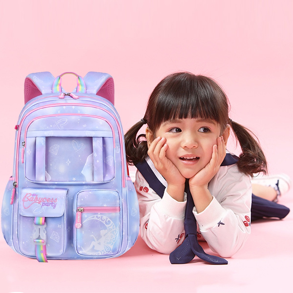 Tas sekolah sekolah dasar baru kulkas samping bukaan ringan tas sekolah berkapasitas besar untuk mengurangi beban tas sekolah anak perempuan impian tas ransel anak cocok untuk kelas 1-6-1