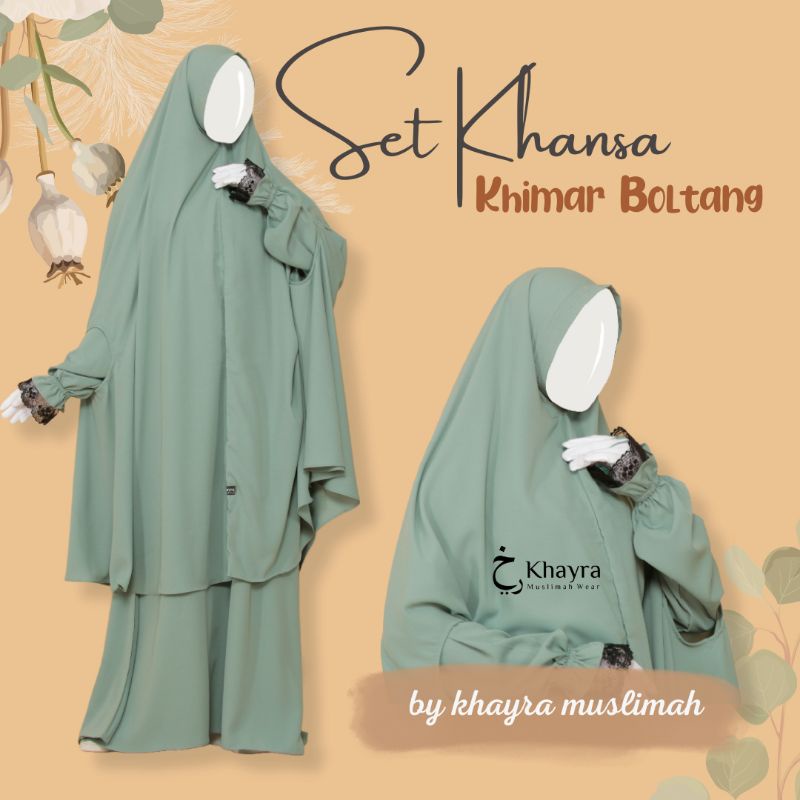 SET KHANSA GAMIS RENDA KHIMAR BOLONG TANGAN JUMBO | GAMIS MANSET RENDA BY KHAYRA MUSLIMAH