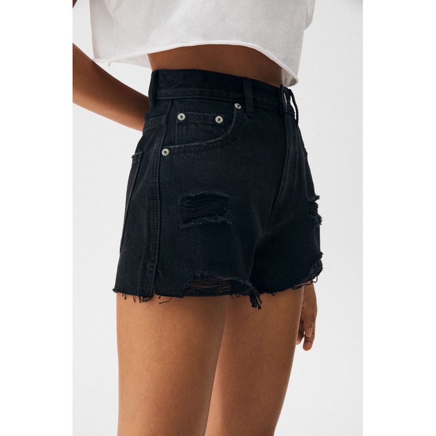 Pull&amp;Bear Ripped Denim Shorts