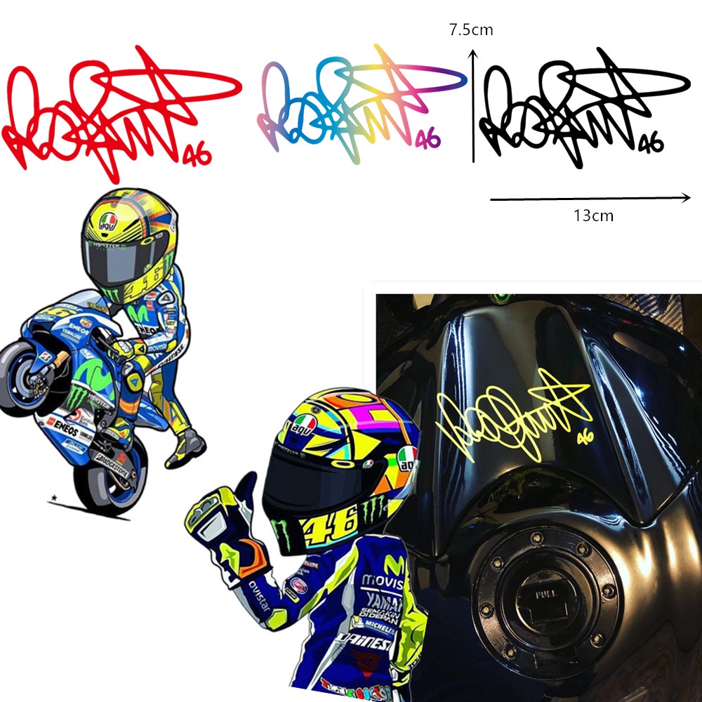 Jdm Stiker Reflektif Tanda Tangan 46 Rossi Tahan Air Untuk Bumperkaca Mobil