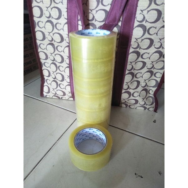 

Ecer Lakban Bening Plastik Transparan 90 yard