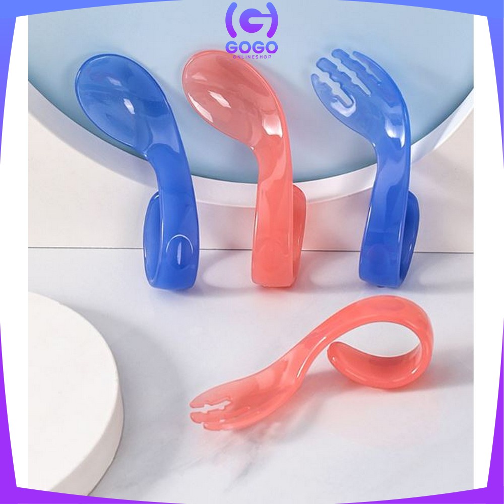 GOGO-C706 Sendok Garpu Makan Bayi Sensor Suhu Panas / Sendok Makan Bayi Sensor Panas / Alat Makan Set MPASI Bayi