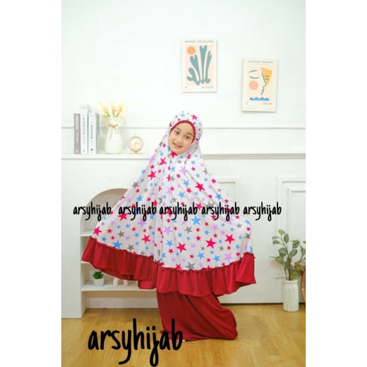 mukena anak karakter / mukena motif jersey 4-8thn