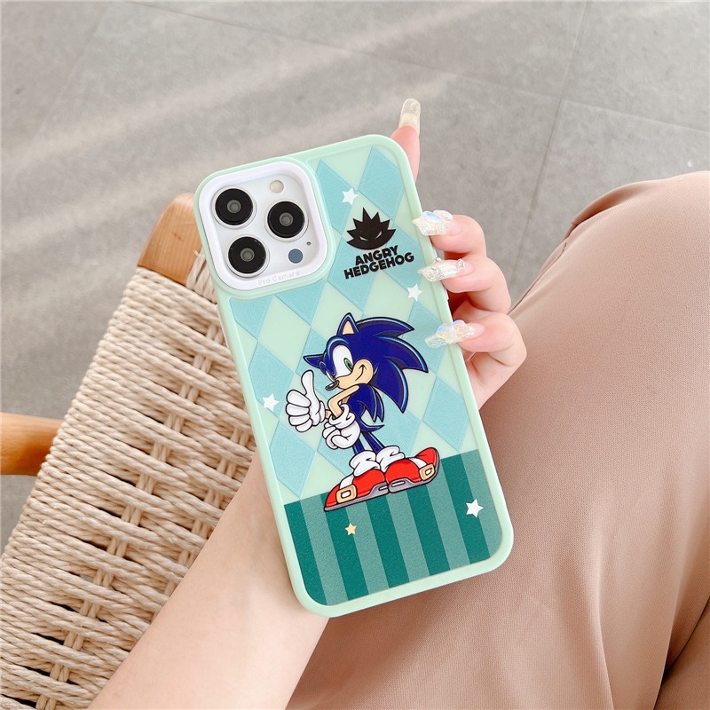 Soft Case Silikon Motif Kartun Sonic Hedgehog Untuk IPhone 14 13 12 11 Pro Max X XR